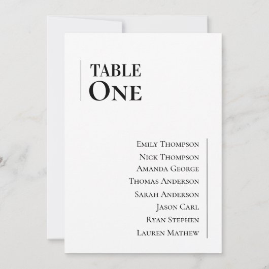 Klassieke Zwart Wit Bruiloft Tafel Zitgrafiek (Achterkant)