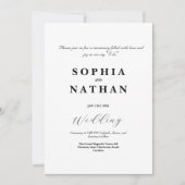 Klassieke zwart-wit bruiloft uitnodigen kaart (Voorkant)