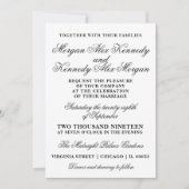 Klassieke zwart-wit bruiloft uitnodiging (Voorkant)