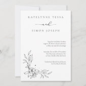 Klassieke zwart-wit bruiloft uitnodiging (Voorkant)