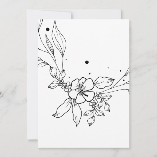 Klassieke zwart-wit bruiloft uitnodiging (Achterkant)