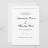 Klassieke zwart-wit bruiloft uitnodiging (Voorkant)