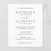 Klassieke Zwart-Wit Budget Huwelijksuitnodiging (Voorkant)