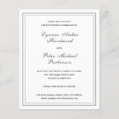 Klassieke Zwart Wit Budget Wedding Save the Date (Voorkant)