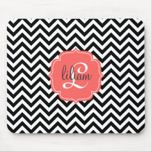 Klassieke zwart-wit Chevron Stripes - Aangepast Muismat