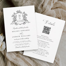 Klassieke Zwart & Wit Crest Wedding Alles in één