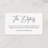 Klassieke Zwart-Wit Details Trouwwebsite Informatiekaartje (Voorkant)