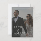 Klassieke zwart-wit elegante bruiloft RSVP-kaarten Bedankkaart (Achterkant)