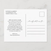 Klassieke Zwart-Wit Elegante Huwelijk Dank U Briefkaart (Achterkant)