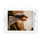 Klassieke Zwart-Wit Elegante Huwelijk Dank U Magneet (Horizontaal)