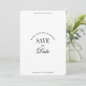 Klassieke Zwart-Wit Elegante 'Save the Date'-kaart Save The Date (Staand voorkant)