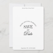 Klassieke Zwart-Wit Elegante 'Save the Date'-kaart Save The Date (Voorkant)