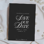 Klassieke Zwart-Wit Elegante 'Save the Date'-kaart Save The Date