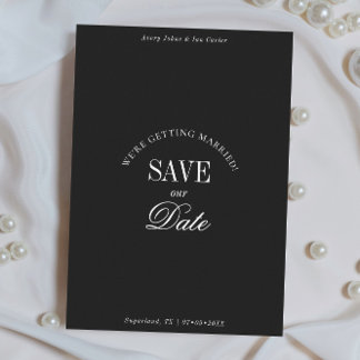 Klassieke Zwart-Wit Elegante 'Save the Date'-kaart Save The Date