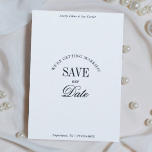 Klassieke Zwart-Wit Elegante 'Save the Date'-kaart Save The Date