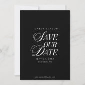 Klassieke Zwart-Wit Elegante 'Save the Date'-kaart Save The Date (Voorkant)