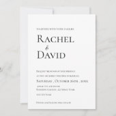 Klassieke Zwart Wit Elegante Typografie Huwelijk Kaart (Voorkant)