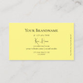 Klassieke zwart-wit en geel met zwart-wit afbeeldi visitekaartje (Achterkant)