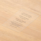 Klassieke Zwart-Wit Formele Elegante Bruiloft Acryl Uitnodigingen (Laagn)