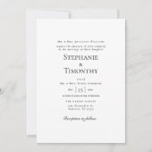 Klassieke Zwart-Wit Formele Elegante Bruiloft Kaart (Voorkant)