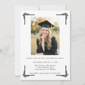 Klassieke Zwart Wit Foto Afstuderen Kaart (Achterkant)