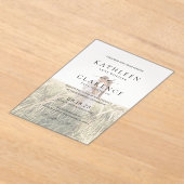 Klassieke zwart-wit foto Elegante bruiloft Acryl Uitnodigingen (Laagn)