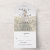 Klassieke zwart-wit foto Elegante bruiloft All In One Uitnodiging (Binnen)