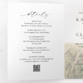 Klassieke zwart-wit foto Elegante bruiloft Drieluik Uitnodiging (Binnenzijde eerst)