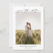 Klassieke zwart-wit foto Elegante bruiloft Save The Date (Voorkant)
