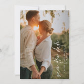 Klassieke zwart-wit foto Elegante bruiloft Save The Date (Voorkant)