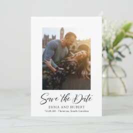 Klassieke zwart-wit foto Elegante bruiloft Save The Date