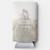 Klassieke zwart-wit foto Elegante bruiloft Seltzer Blikjeskoeler (Achterkant)