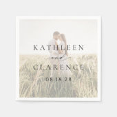 Klassieke zwart-wit foto Elegante bruiloft Servet (Voorkant)