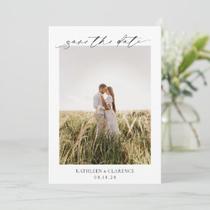 Klassieke zwart-wit foto elegante trouw save the date