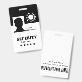 Klassieke zwart-wit foto logo code template badge (Voor- en achterkant)