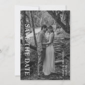 Klassieke zwart-wit foto save the date (Voorkant)
