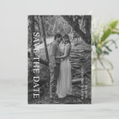 Klassieke zwart-wit foto save the date (Staand voorkant)
