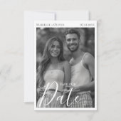Klassieke zwart-wit foto save the date (Voorkant)