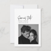 Klassieke Zwart-Wit Foto Trouw Save the Date (Voorkant)