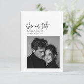 Klassieke Zwart-Wit Foto Trouw Save the Date (Staand voorkant)