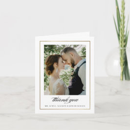 Klassieke zwart-wit foto trouwfoto bedankkaart