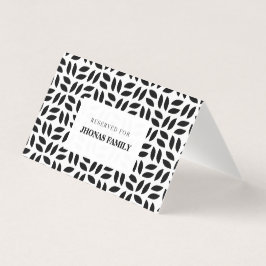 Klassieke zwart-wit geometrische bloemige bruiloft kaart