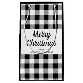 Klassieke zwart-wit geplakte kerst klein cadeauzakje (Voorkant)