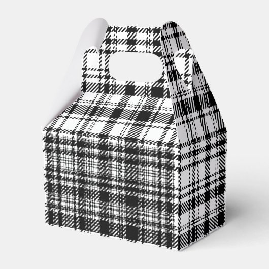  Klassieke zwart-wit geruit  Bedankdoosjes (Achterkant)