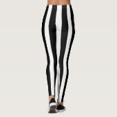 Klassieke zwart-wit gestreepte stijlvol leggings (Achterkant)