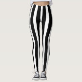 Klassieke zwart-wit gestreepte stijlvol leggings (Voorkant)