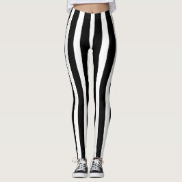 Klassieke zwart-wit gestreepte stijlvol leggings