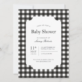 Klassieke Zwart-Wit Gingham Plaid Checkerboard Kaart