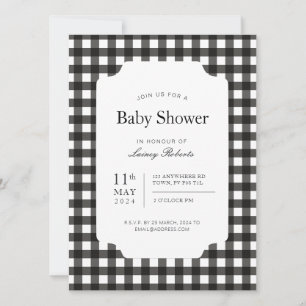 Klassieke Zwart-Wit Gingham Plaid Checkerboard Kaart