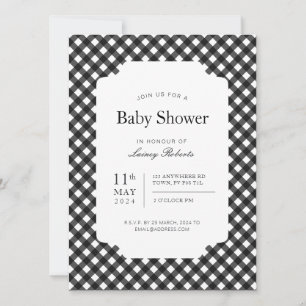 Klassieke Zwart-Wit Gingham Plaid Checkerboard Kaart